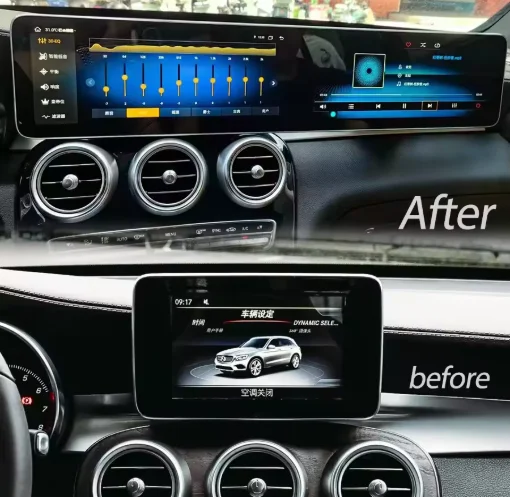 

12.3inch Dual Screen 8+128 Android 12 Car Video Radio Player GPS Navigation For Mercedes Benz C GLC NTG 5.0 5.5 6.0 2016-2022