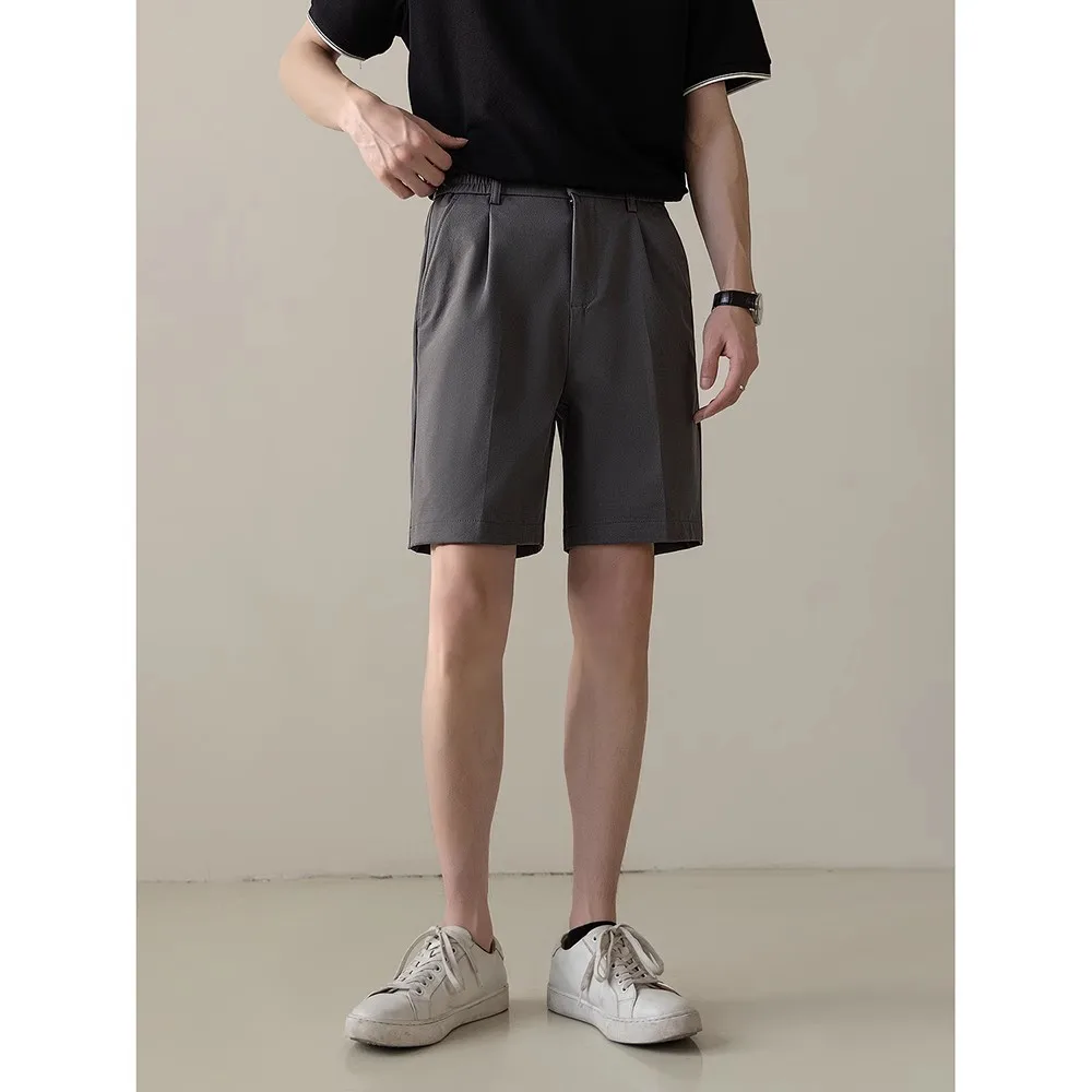 Suit Shorts Men's Summer New Light And Mature Style Korean Version Casual Non-ironing Straight Slim Five-point Pants Tide