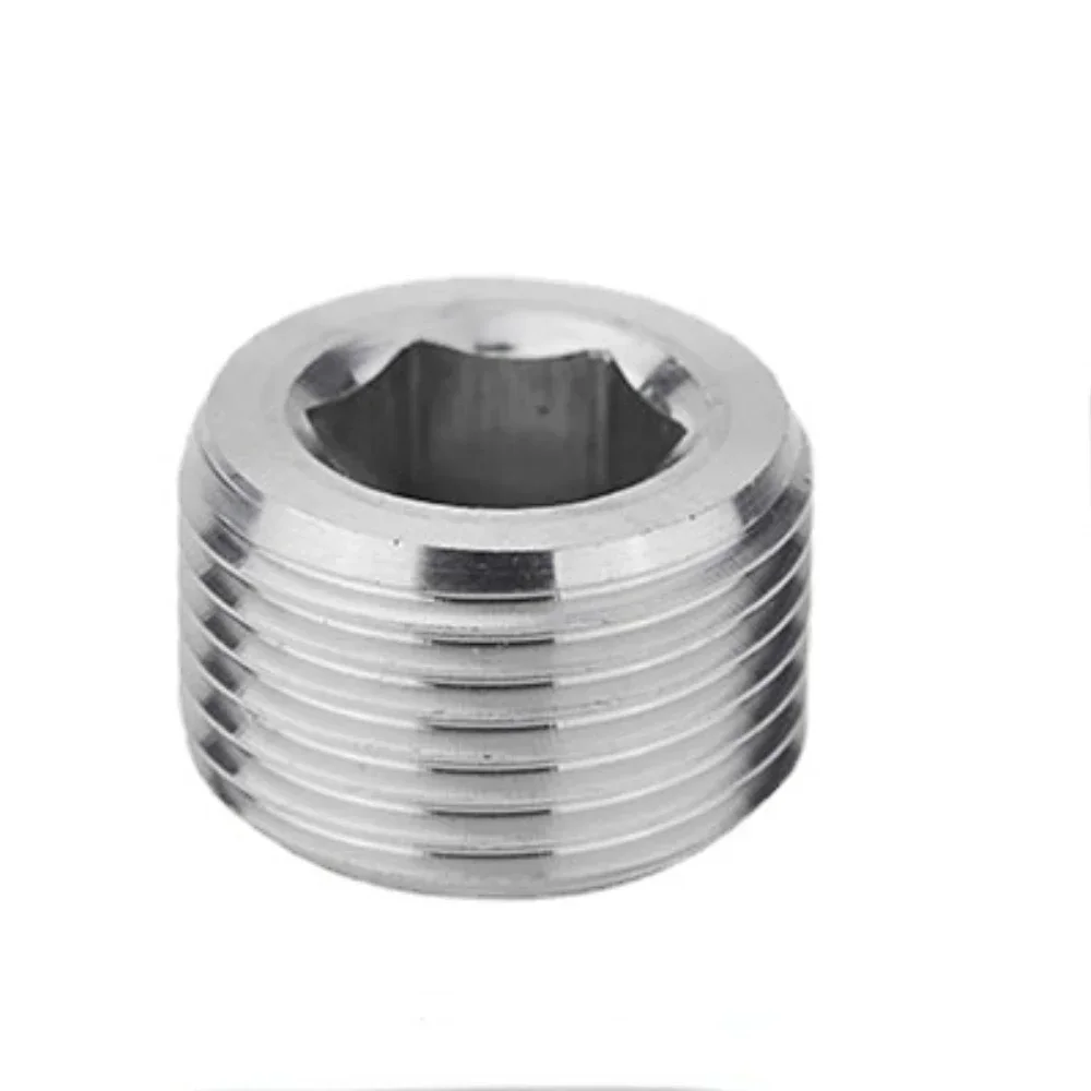 1/8 "1/4" 3/8 "1/2" 3/4 "1" -1-1/2 "BSP NPT Male Countersunk Flange Hex Square End Plug Cap 304 Stainless Steel pipa pas