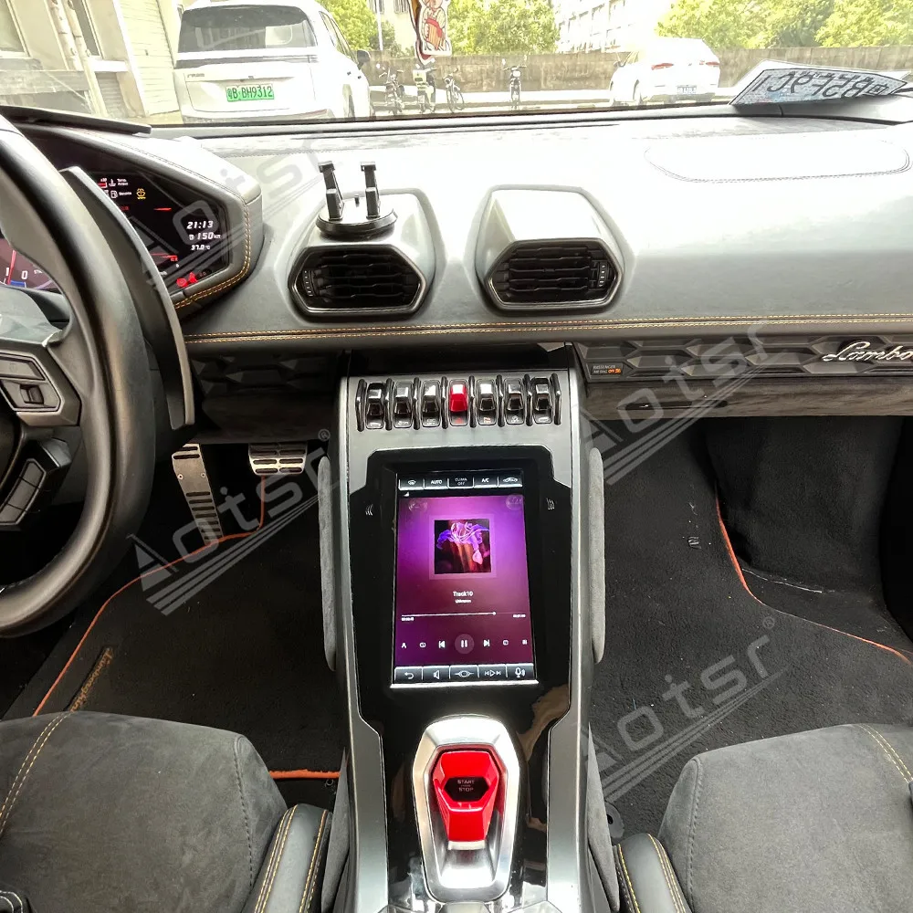 10.4 "أندرويد 13 راديو السيارة CarPlay لامبورغيني هوراكان 2014-2018 شاشة تعمل باللمس مشغل وسائط متعددة نظام تحديد المواقع والملاحة رئيس وحدة DSP
