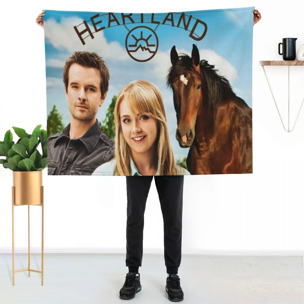 HEARTLAND ~SHOW Throw Blanket Hair Camping Bed covers Decorative Sofa heavy to sleep Flannel Fabric Blankets