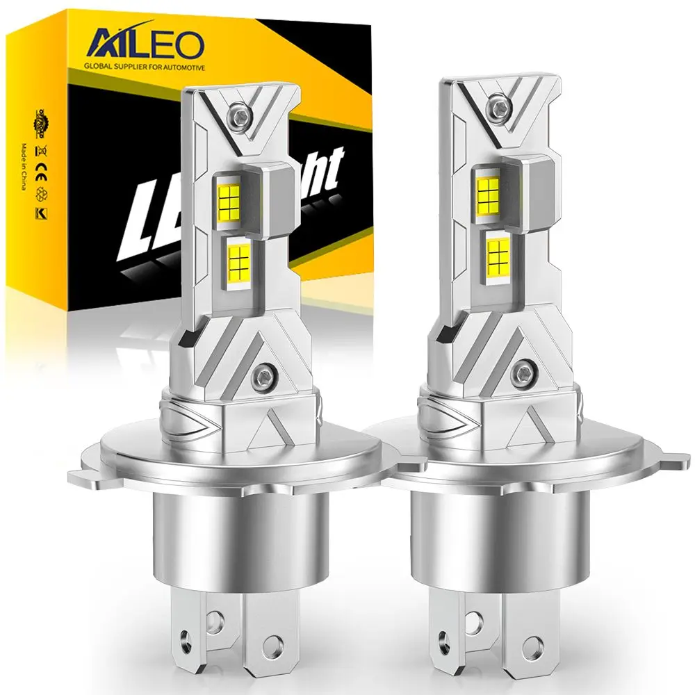 AILEO 2 PCS H4 LED LED H4 Headlight Bulb 20000LM 60W 12V 3000K 4300K 6000K White Yellow H4 LED Headlight Car Headlight Bulbs