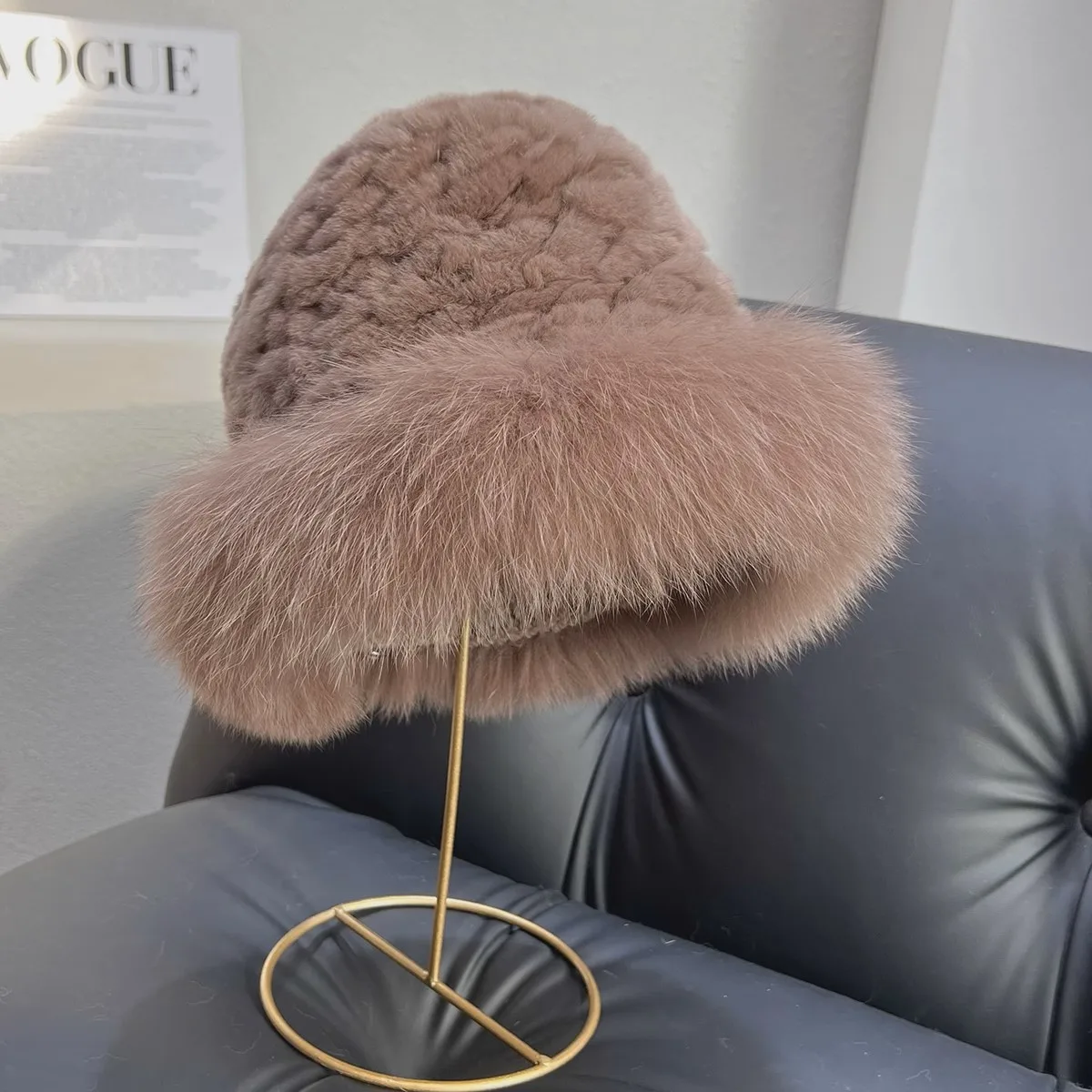 ICYMI Winter Real Fur Hat Women Warm Knitted Genuine Real Rabbit