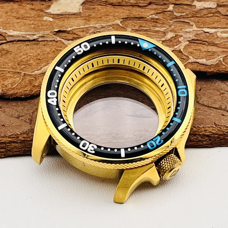 41mm Mod Gold Watch Case NH35 Case fit Seiko SKX007 SRPD for NH35 NH36 Watch Movement Transparent Back Case 20ATM Man Watch Case