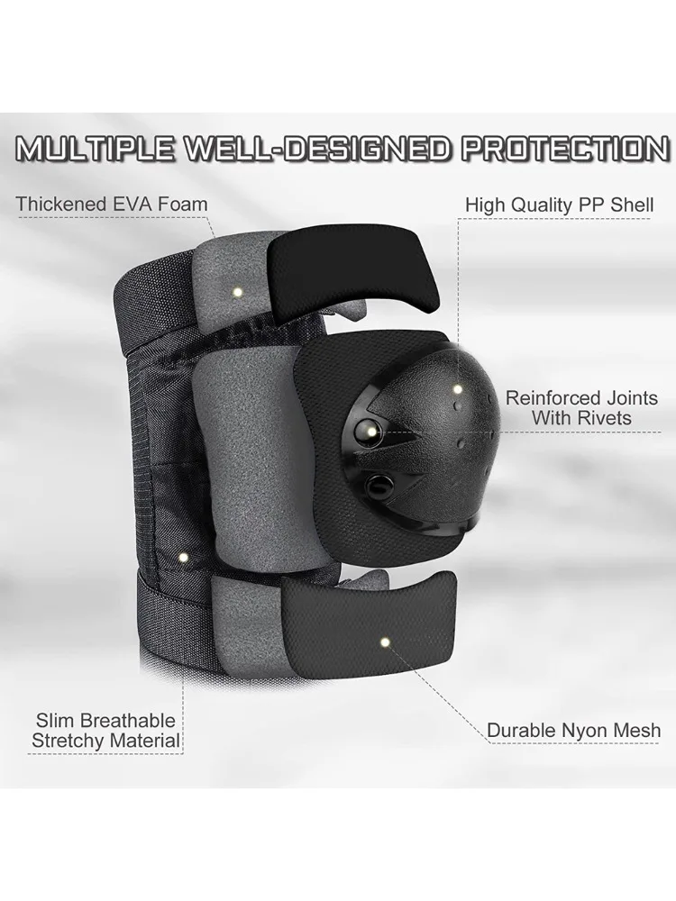 AliExpress BQQQVV Protective Gear Set for Teens and Adult Bike Helmet, Knee Pad, Elbow Pad, Wrist Guard, Skateboard, Bike, Skating, Cycling, 7Pcs