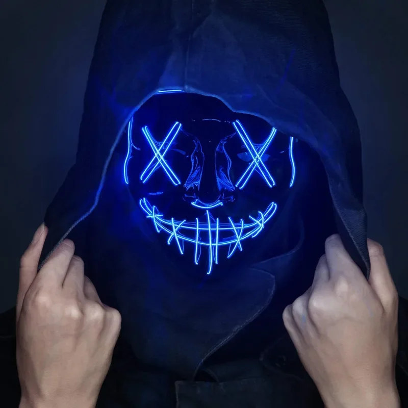 Wireless Bar Music Festival Neon Purification Mask Carnival Party Mask G low in the dark Cosplay costume supply image 6