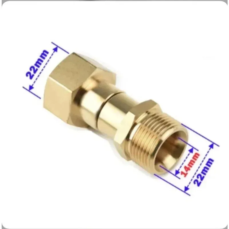 

Новый соединитель шланга для чистки распылителя M22-14, твердая латунь 380 ° Поворотный шарнир против намотки Давление