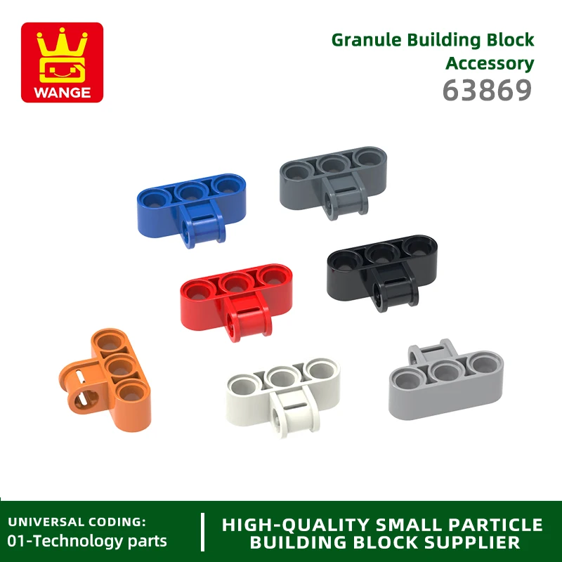 

20 Pcs/lot 63869 1X3 Holes Axle and Pin Connector Perpendicular Triple Building Blocks Moc Color Accessories Compatible with
