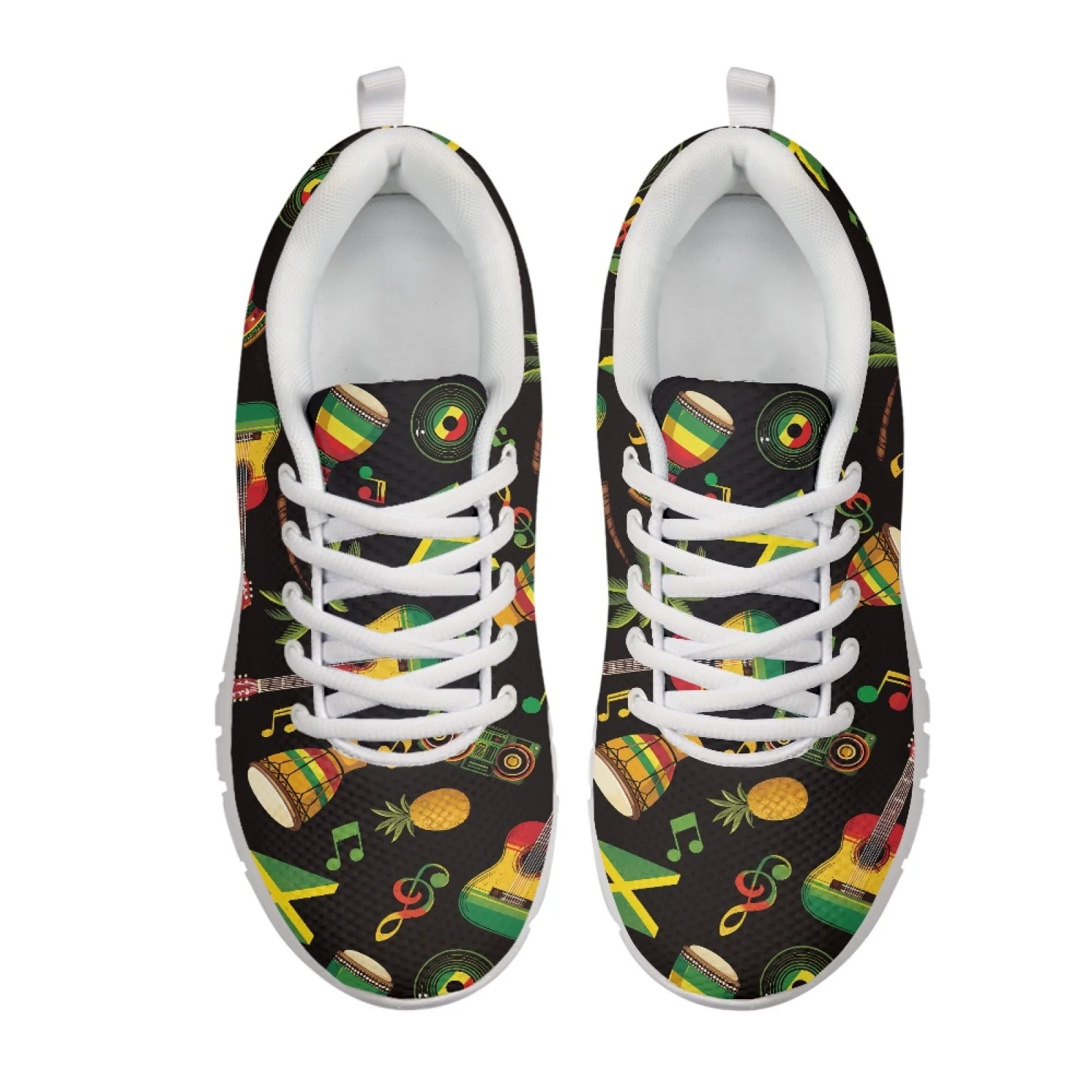 Coloranimal Breathable Anti-Slip Sports Trainers for Women Mens Athletic Trainers for Jogging Jamaican Music