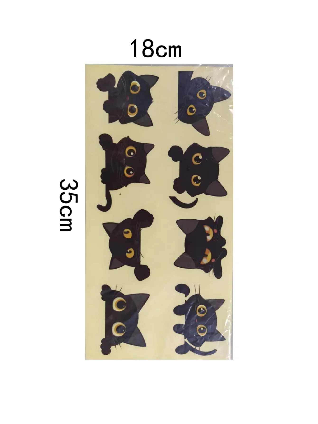 1 Piece of Eight Cute Little Black Cats Switch Sticker DIY interesting Switch Decoration Sticker Wall Sticker