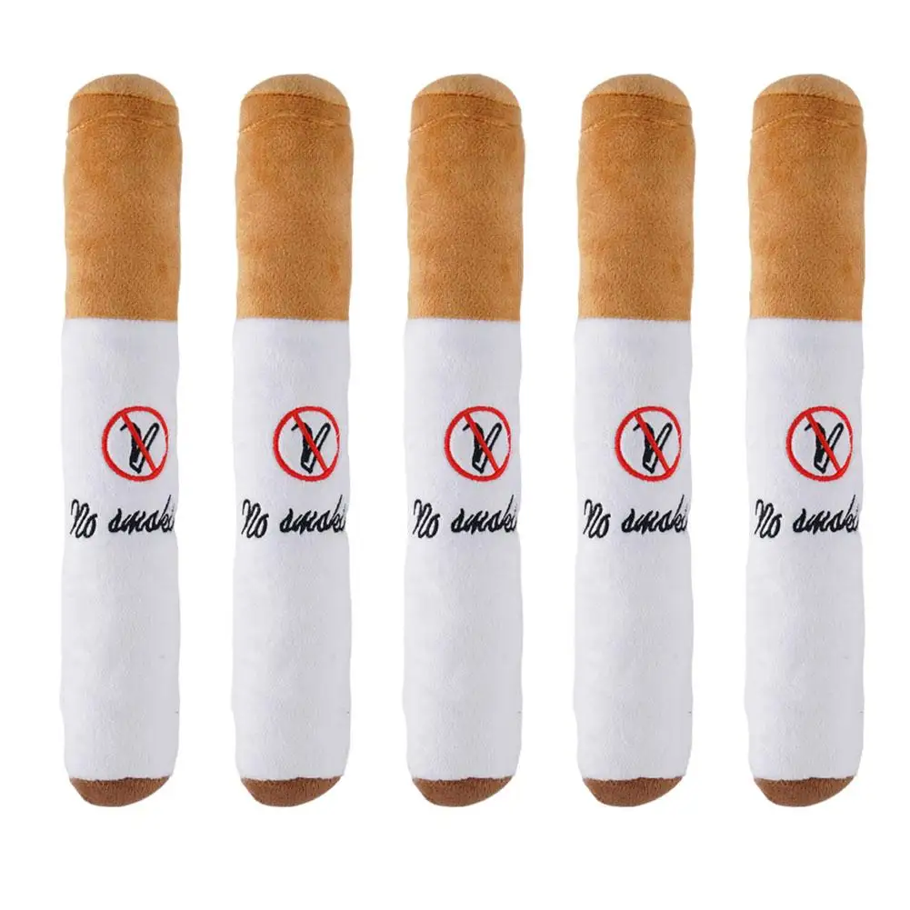 Big Smoke Plush Sound Squeak Fake Cigarettes Toys Interactive Game Bite Resistant Pet Toy Kids Toys Plush Cigarette ShapeToys