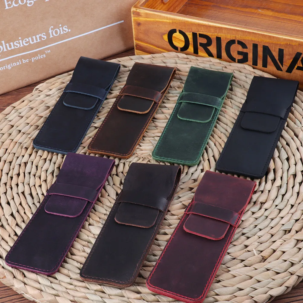 

Brown Vintage Pen Bag Hand Stitched Pencil Case for Everyday Use Elegant Functional Pen