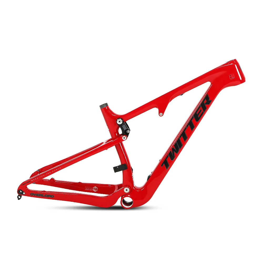 TWITTER-Full Suspension Mountain Bike Frame, AM Carbon Fiber, T1000, 148 Thru Axle27.5, 29er x 15, 17, 19, 21cm, Factory Hot Sal