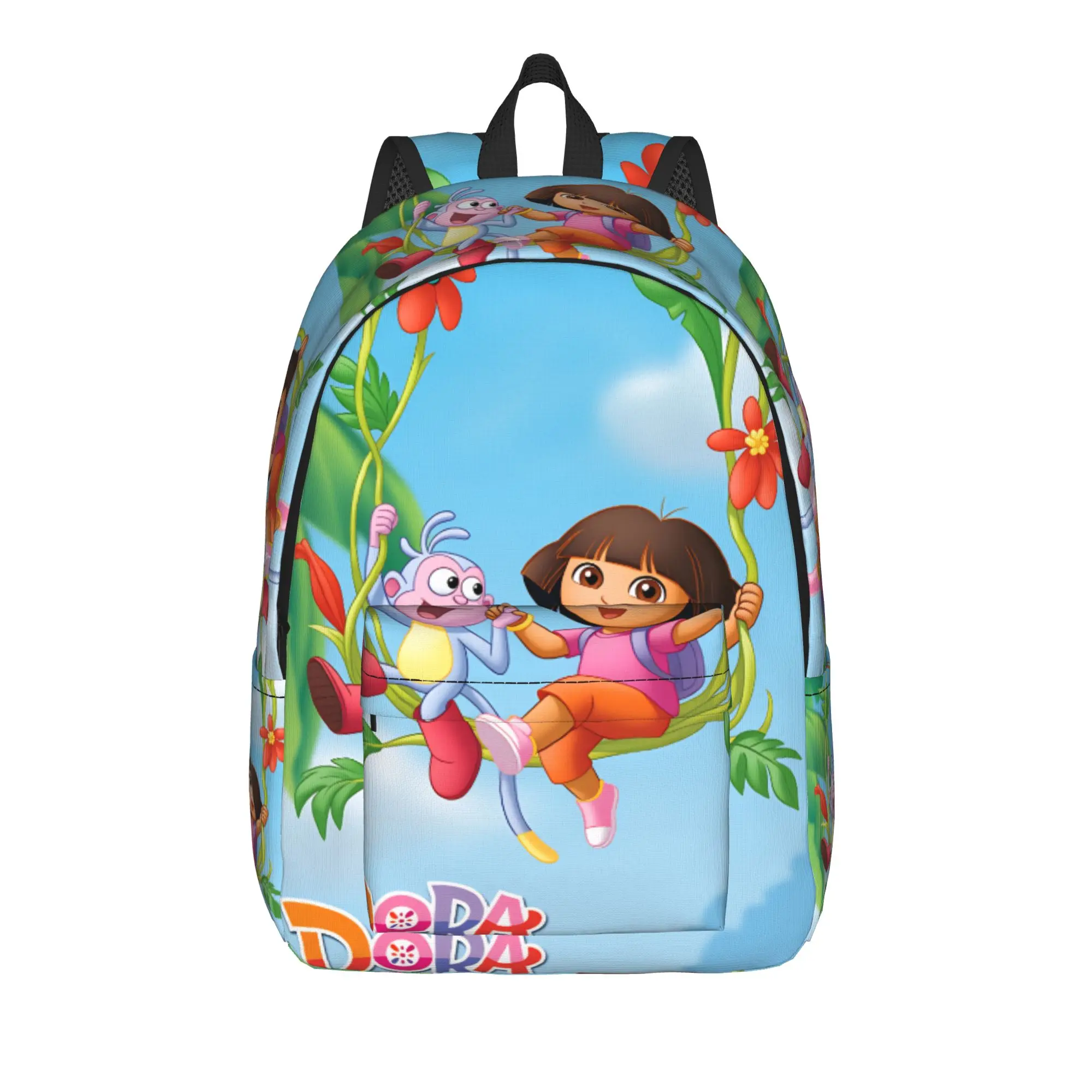 D-Doras and Friends Backpack  Unisex Polyester Daily Backpacks Pattern Casual High School Bags Rucksack