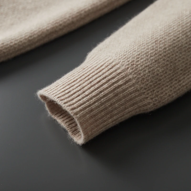 เสื้อคาร์ดิแกนผู้ชายคอเต่าครึ่งตัวแบบหนาสำหรับฤดูใบไม้ร่วง/ฤดูหนาว ผลิตภัณฑ์ใหม่ ผลิตจากขนแกะเมอริโน 100% ถักแบบลายรังผึ้ง สไตล์ลำลอง