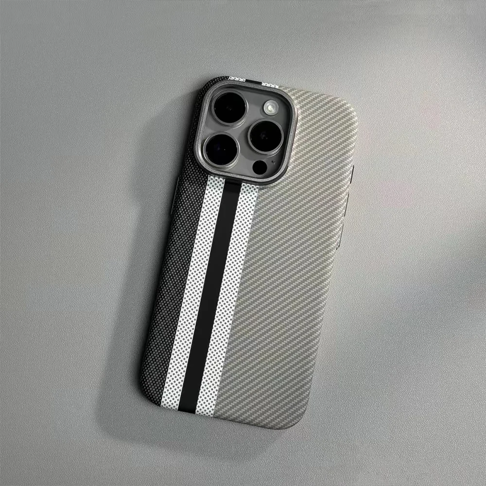 Buntes Kevlar-Muster für Magsafe Magnetische Handyhülle für iPhone 18 17 16 15 11 12 13 14 Pro Max Luxus Kabellose Ladehülle – Detail 8
