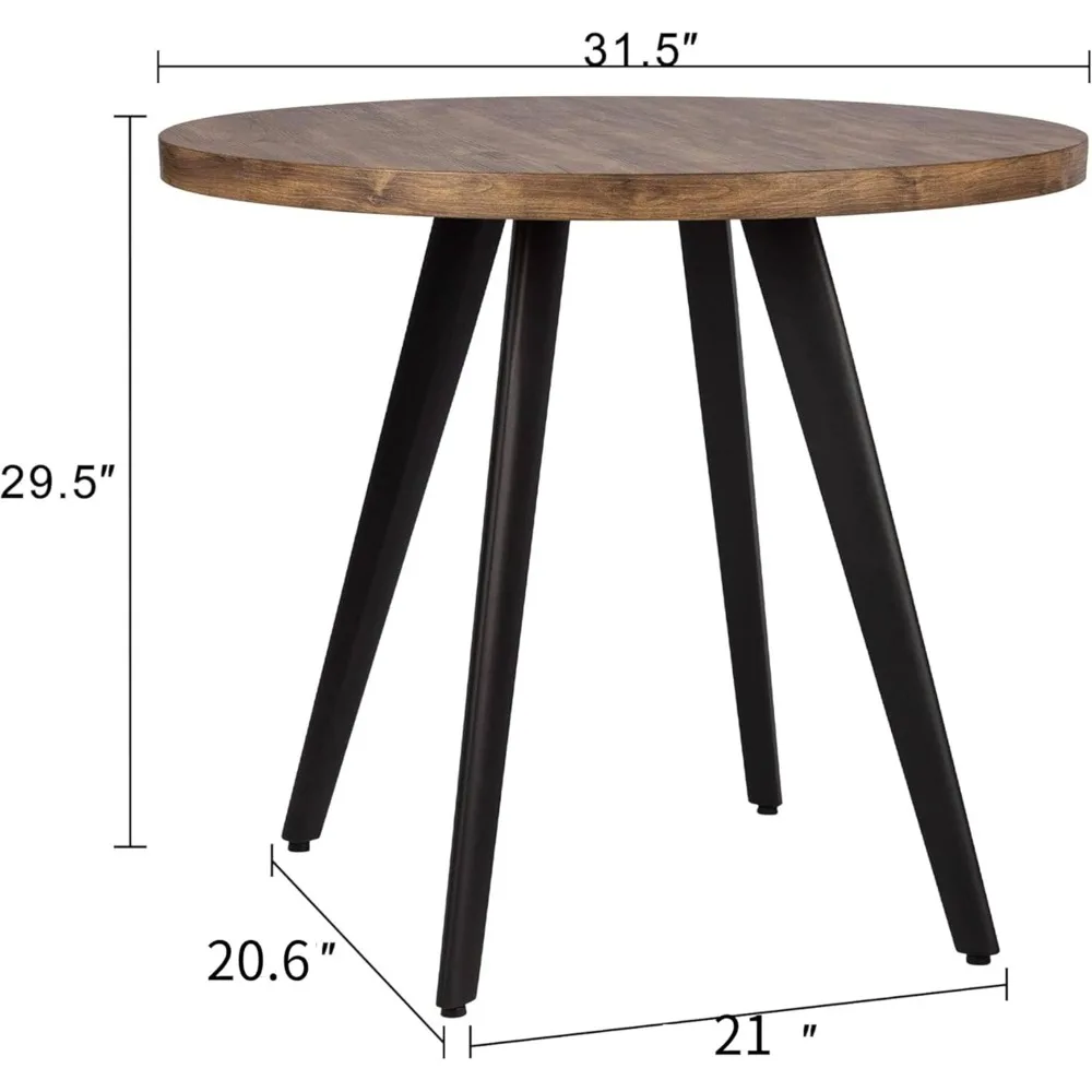 Customized.Round Dining Table, Small Dining Table for 2, 31.5" Round Table, Mid-Century Modern Kitchen Table with 1.4" Thickness