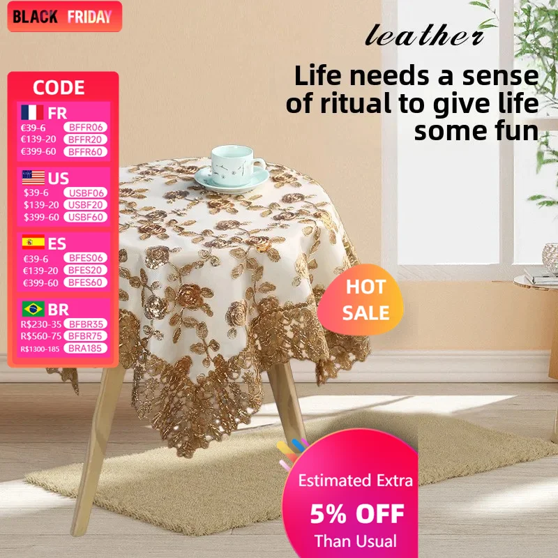 

Embroidery TV Cabinet Dining Table Table Cloth Coffee Table Cover Towel Four Seasons Available Dust Cloth Round Tablecloth