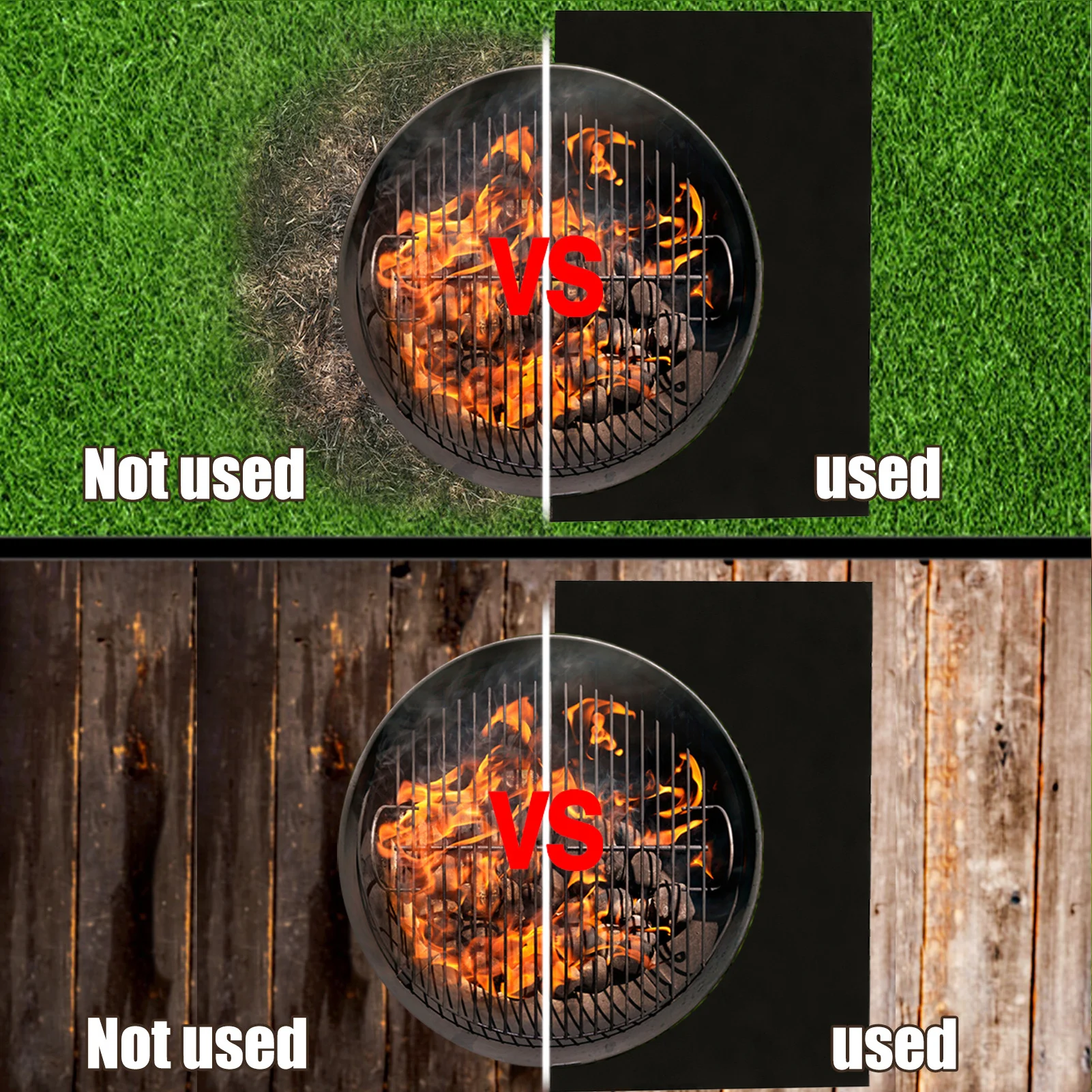 Fire Pit Mat BBQ Fireproof Heat-Proof Pad Portable Heat Resistant BBQ Grill Mat Floor Protector Pad For Outdoor Ground Patio