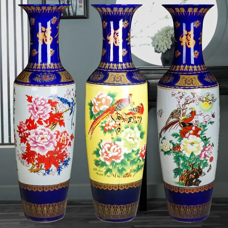 CX  flower blooming rich pastel floor-to-ceiling large vase living room flower arrangement opening decorative ornament large