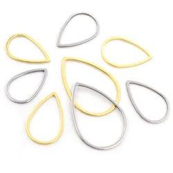 20pcs 13 26 32mm Stainless Steel Gold Plated Waterdrop Closed Frame Drop Rings For DIY Earring Jewelry Makings Findings Supplies