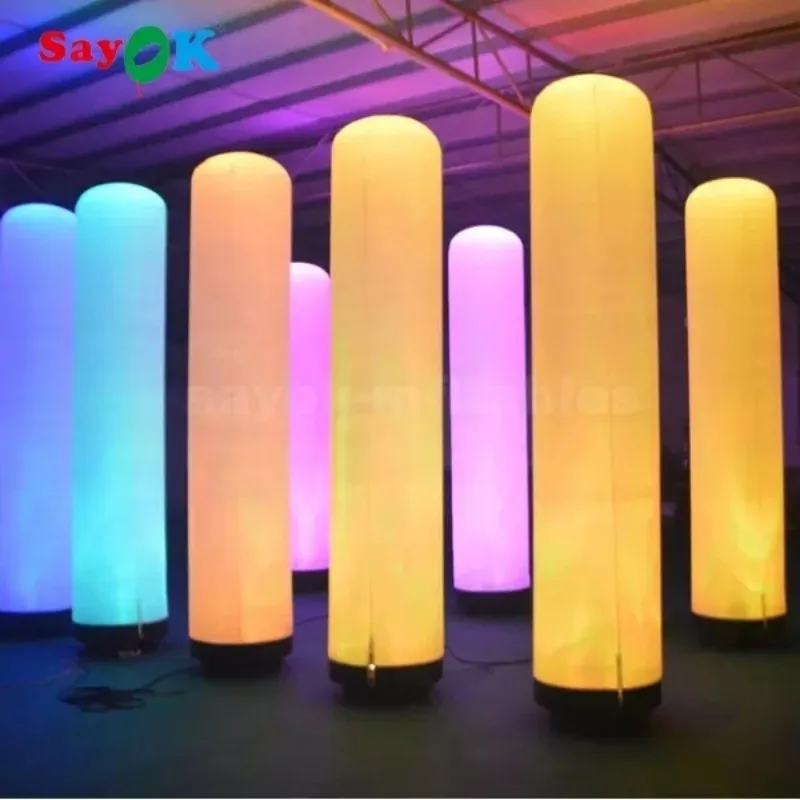 

Sayok Large Inflatable Pillar Ground Lighting Decorations Inflatable Tube Pillar Decor with Remote Controller for Wedding Party