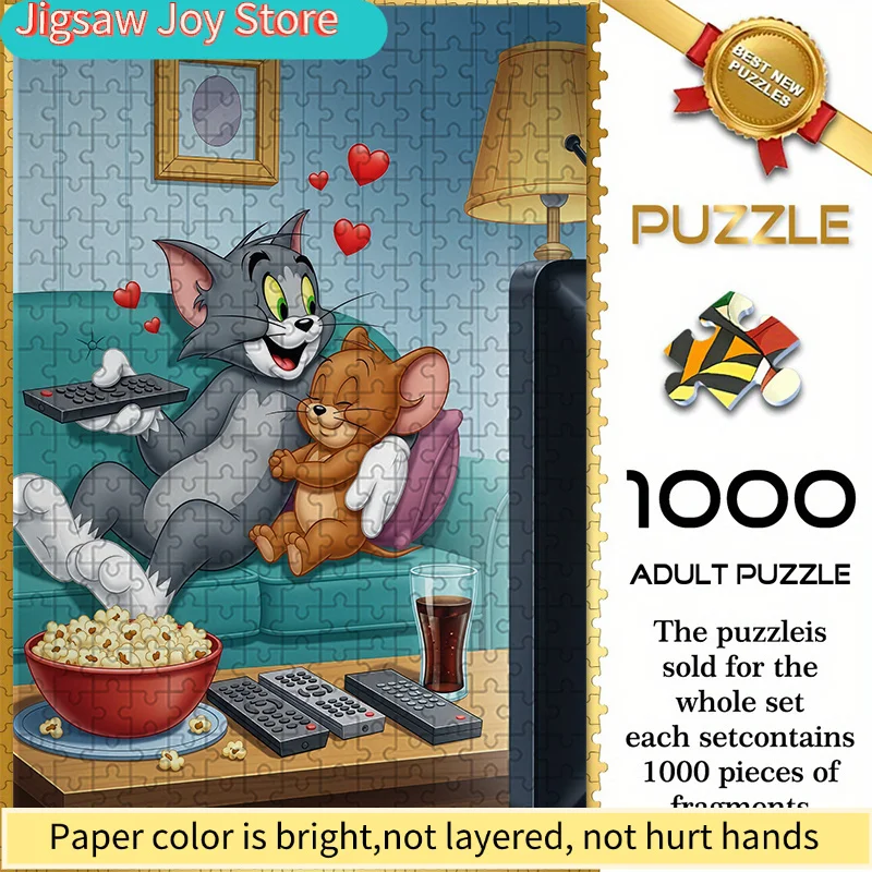 

Warner Bros. Seamless Puzzle Z10.16-224, Featuring a Cozy Home Scene with Tom And Jerry, Measuring . This Durable, Thick Puzzl