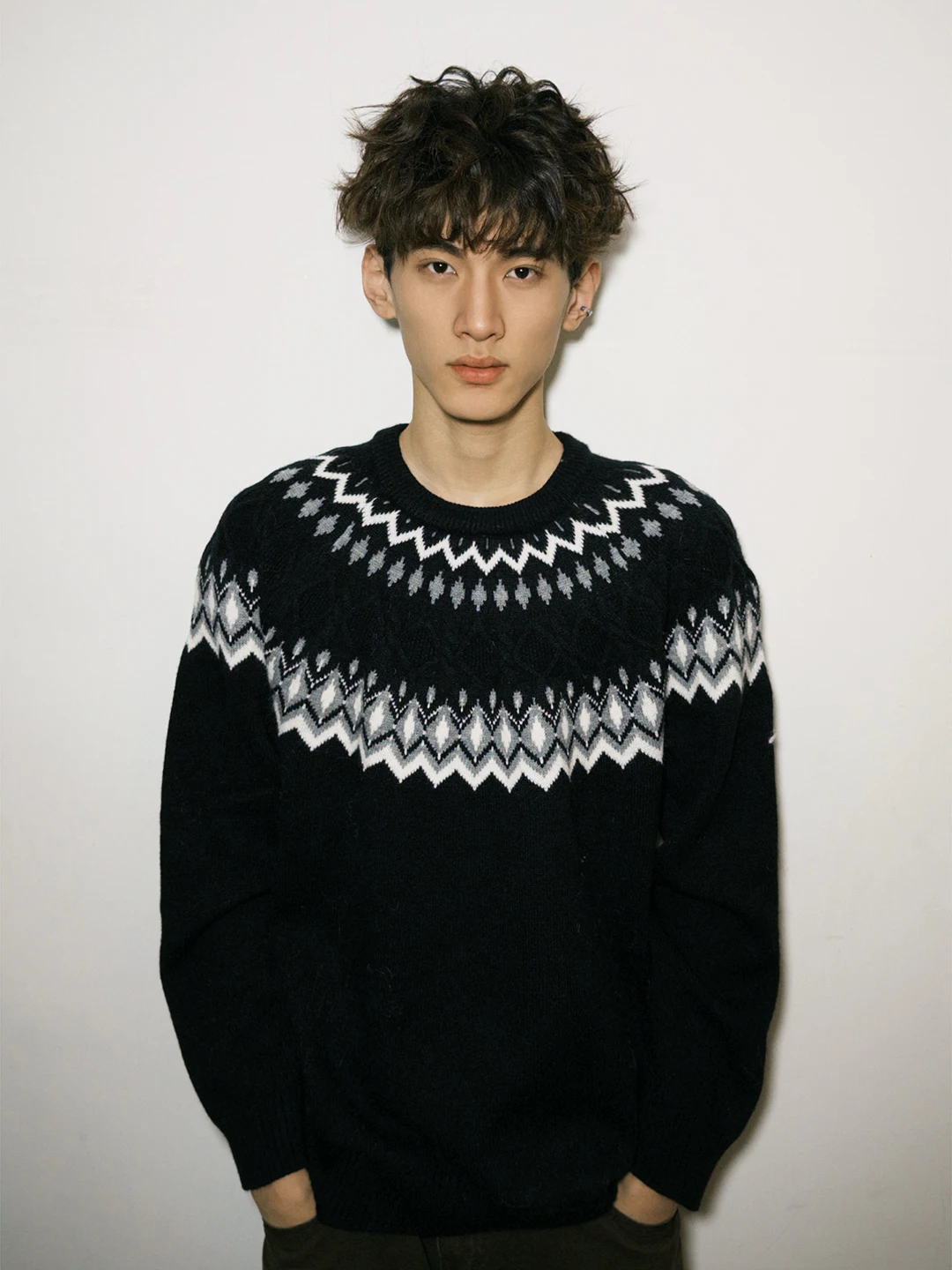 

Мужской вязаный свитер с круглым вырезом, зимний, теплый, мягкий, с флисовой подкладкой, базовый слой, повседневный, свободного кроя, дышащий, с длинными рукавами