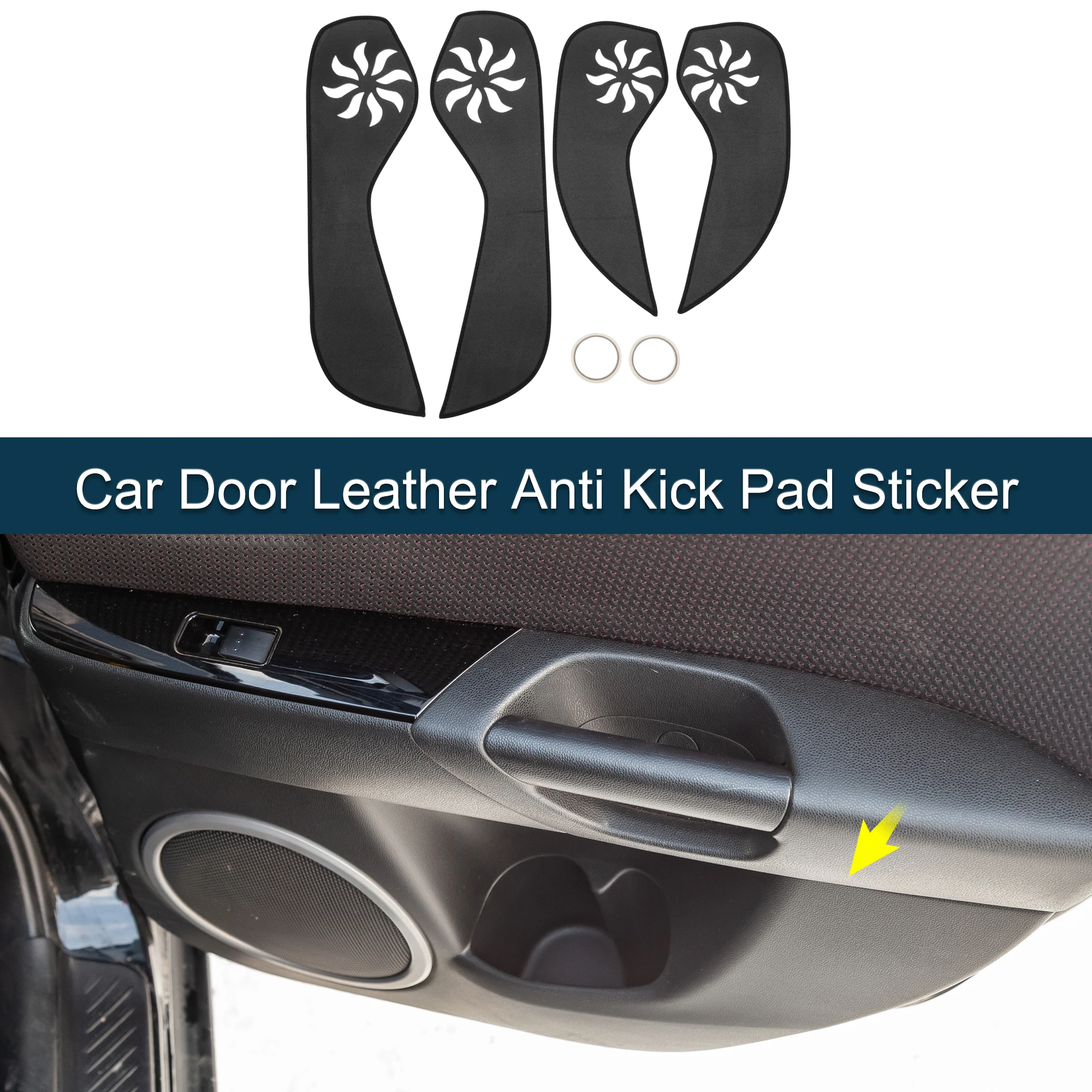 

UXCELL Car Door Leather Anti Kick Pad Sticker for Audi A3 2015-2020 Black 1 Set