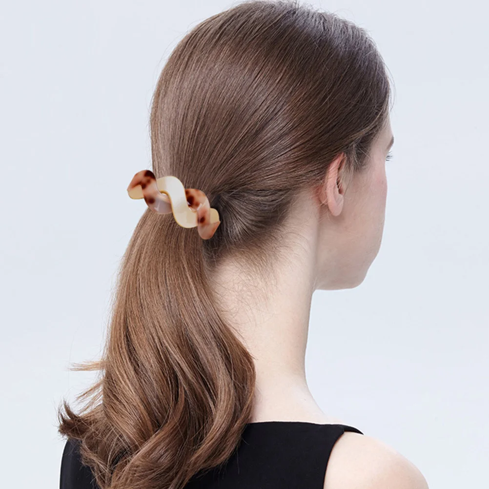 

3Pcs Practical Acrylic Alloy Hair Barrettes for Women Thick Hair Ponytail Holders Stylish Accessories Makeup Use