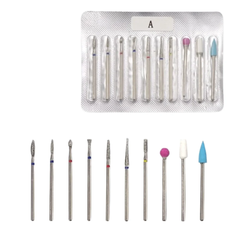 

Набор из 10 насадок для полировки ногтей в русском стиле, для удаления омертвевшей кожи, износостойкие, для маникюра, электрические, роторные