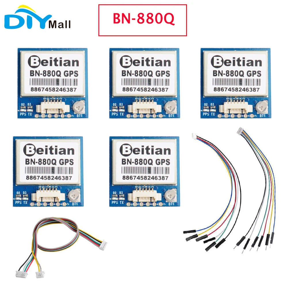 5Pcs/Lot Beitian BN-880Q BN880Q GLONASS Compass Dual GPS Module QMC5883L Flight Control for AMP2.6 PIX4 for PIXHAWK