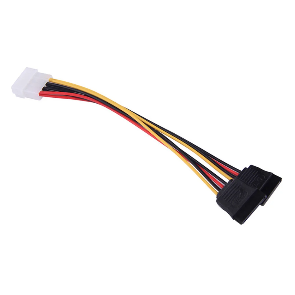 10Pcs Laptop Adapter 4Pin Molex to 2 Serial SATA Power Supply Cable (PVC + copper wire)