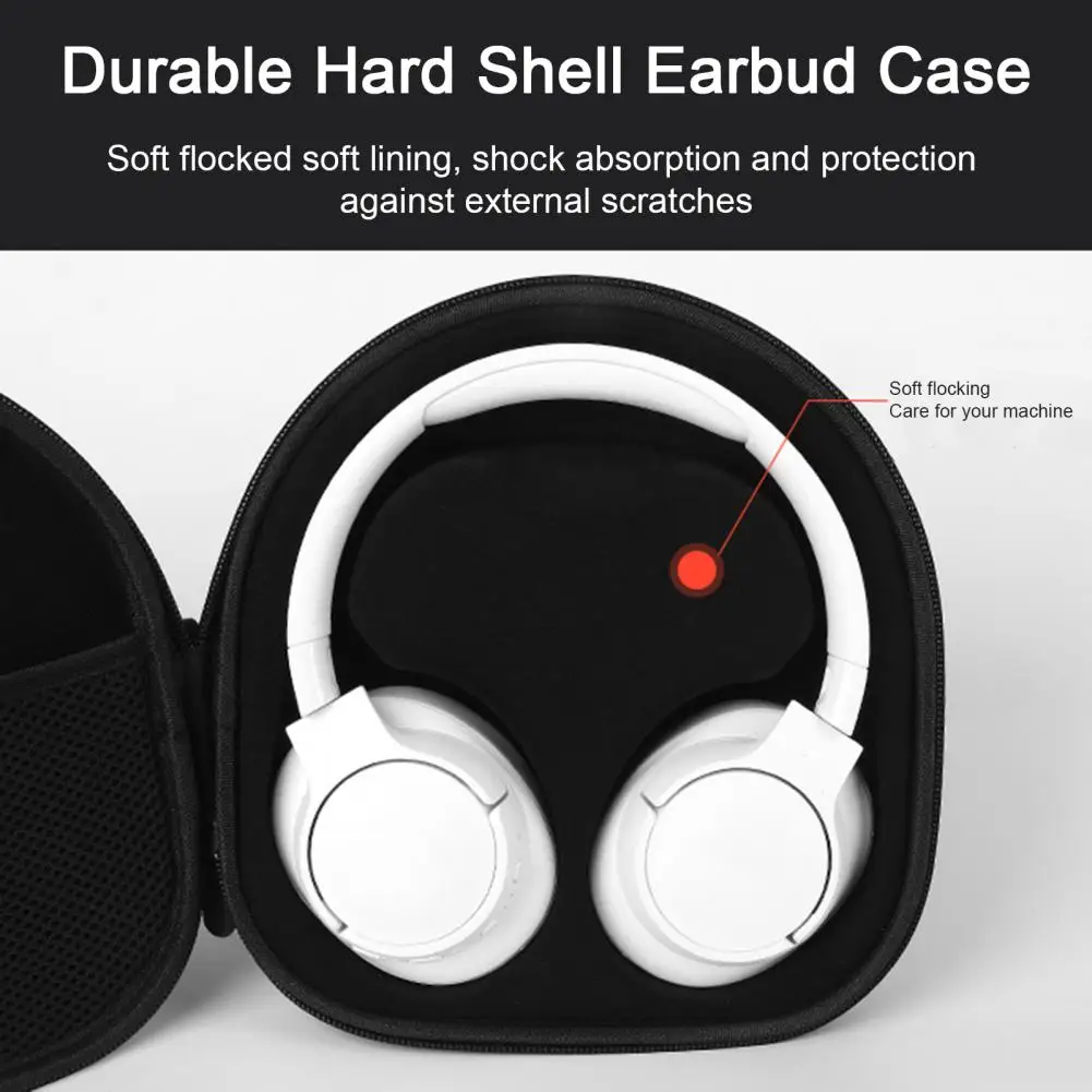 

Lightweight Headphone Organizer Portable Shockproof Headset Case with Handle Strap Mesh Pocket for Jbl 760nc Earphone Storage