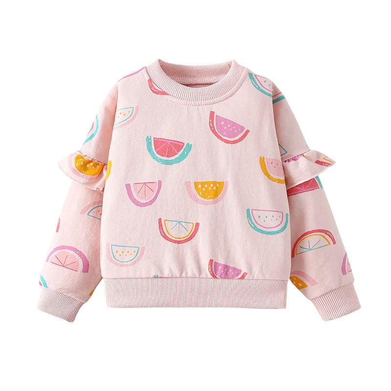 Jumping Meters 2-7T Watermelon Girls Sweatshirts Girls Cute Toddler Kids Clothing Autumn Spring Sport Baby Hooded Shirts