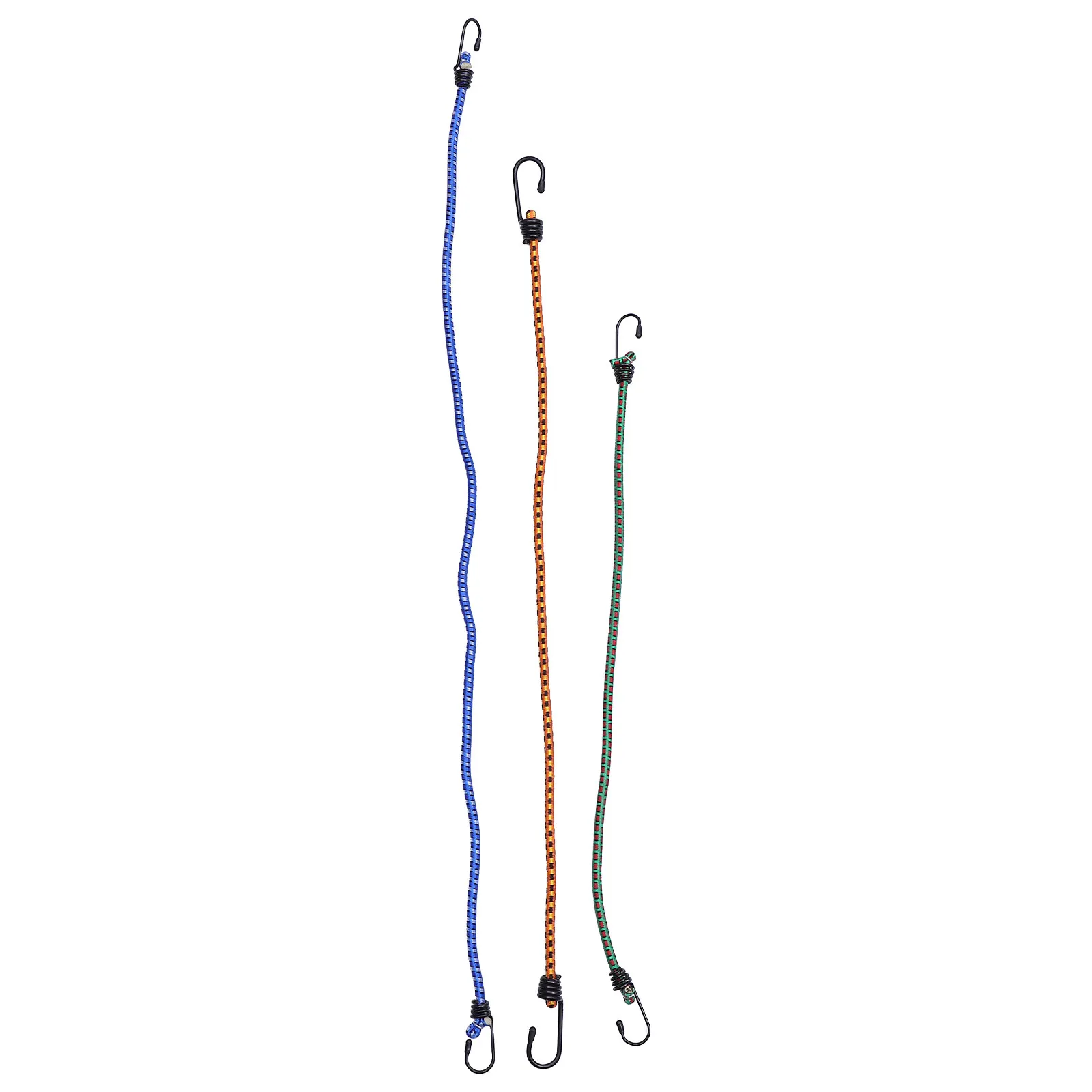 3Pcs Elastic Bungee Rope with Hook Fastening Belt for Riding Luggage Cargo Binding Truck Motorbike Trunk Transport Secure Load
