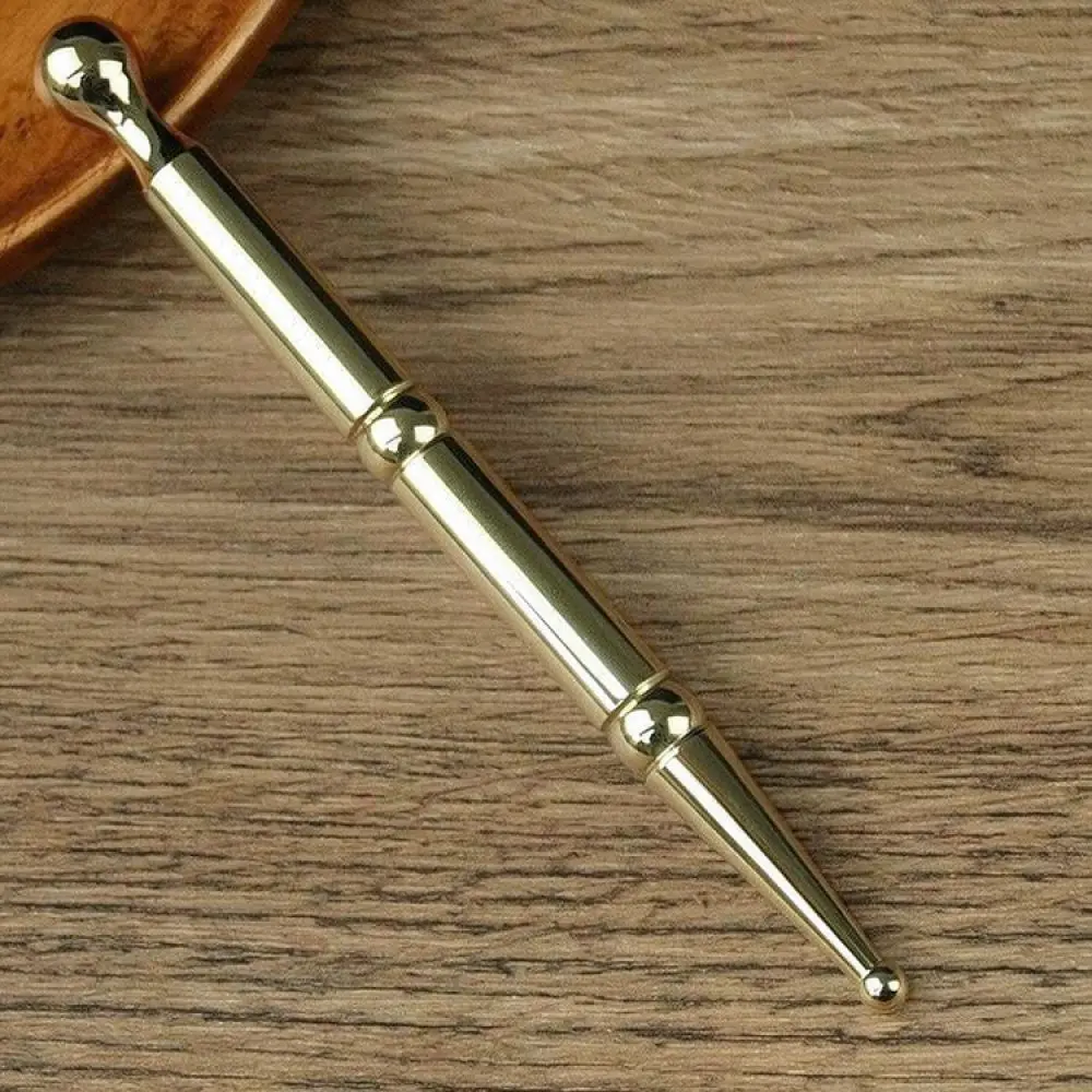 Brass Point Stick Facial Massage Probe Acupuncture Point Tool Manual Body Reflexology Wand Health Care Relaxing