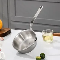 Household kitchen Cooking Splashing oil Pan Chocolate Melting Pot Stainless Steel Sauce Butter Coffee Milk Pans with Pour Spout