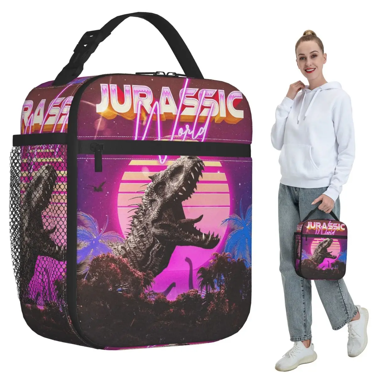 New Jurassic World Dinosaur Insulated Lunch Bag for Kids School Cooler Thermal Food Box Tote Portable Lunch Boxes Container