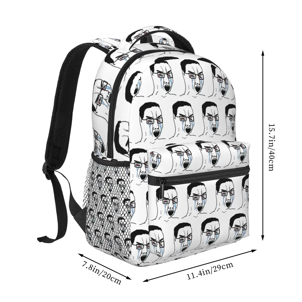 Chudjak Chud Sad And Angry Wojak Backpack Student Boys Girls BookBag Children School Bag Laptop Shoulder Bags for Men Women