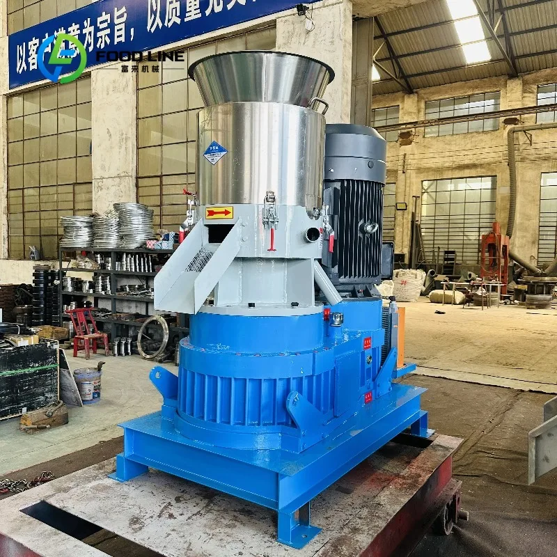 Customized integrated gearbox pellet granulator flat‑mold pelleting device for sawdust wood scraps bio‑fuel particle processing