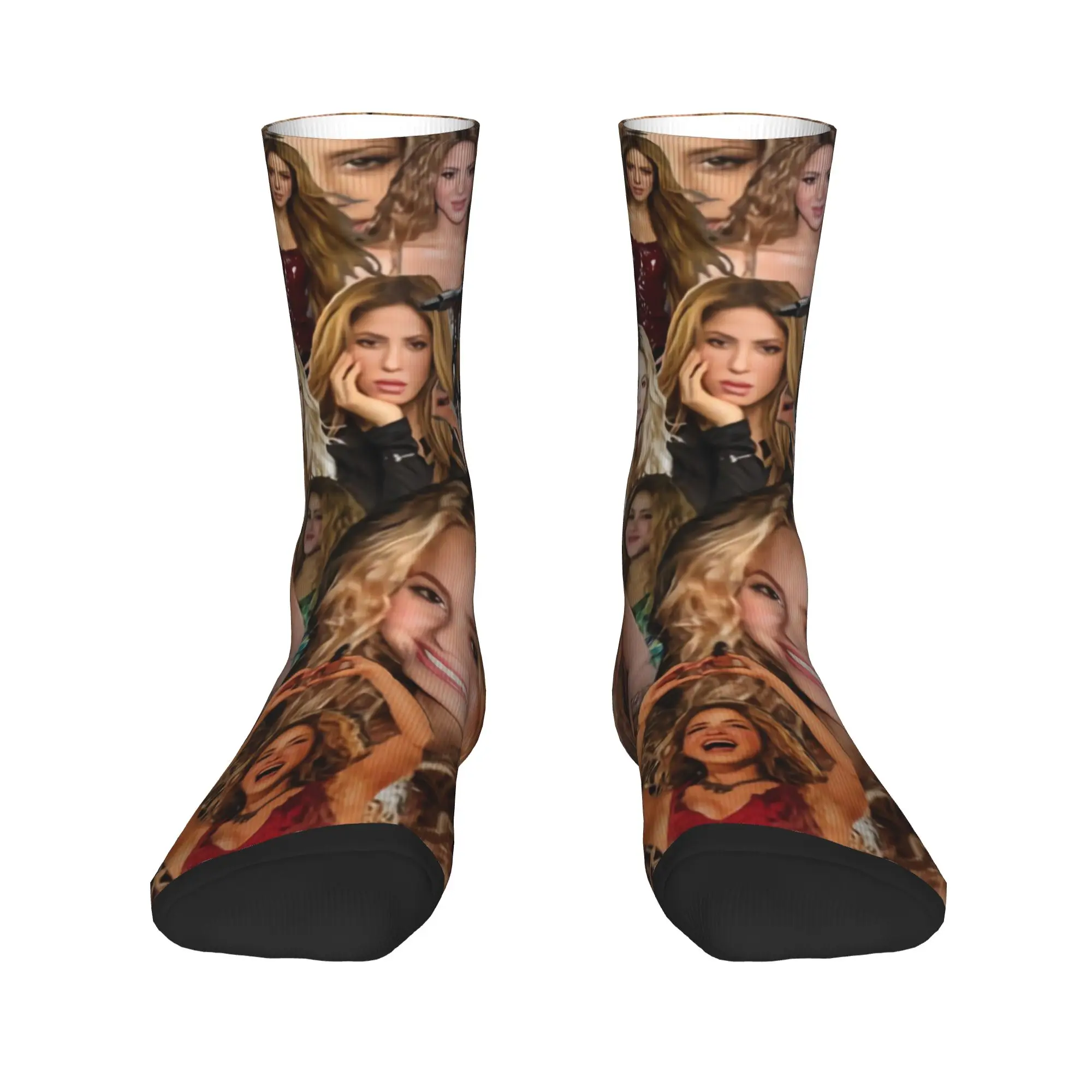 Shakira Las Mujeres Ya No Lloran World Tour 2026 Graphic Stockings Men's Breathable Cycling Socks Autumn Non-Slip Socks
