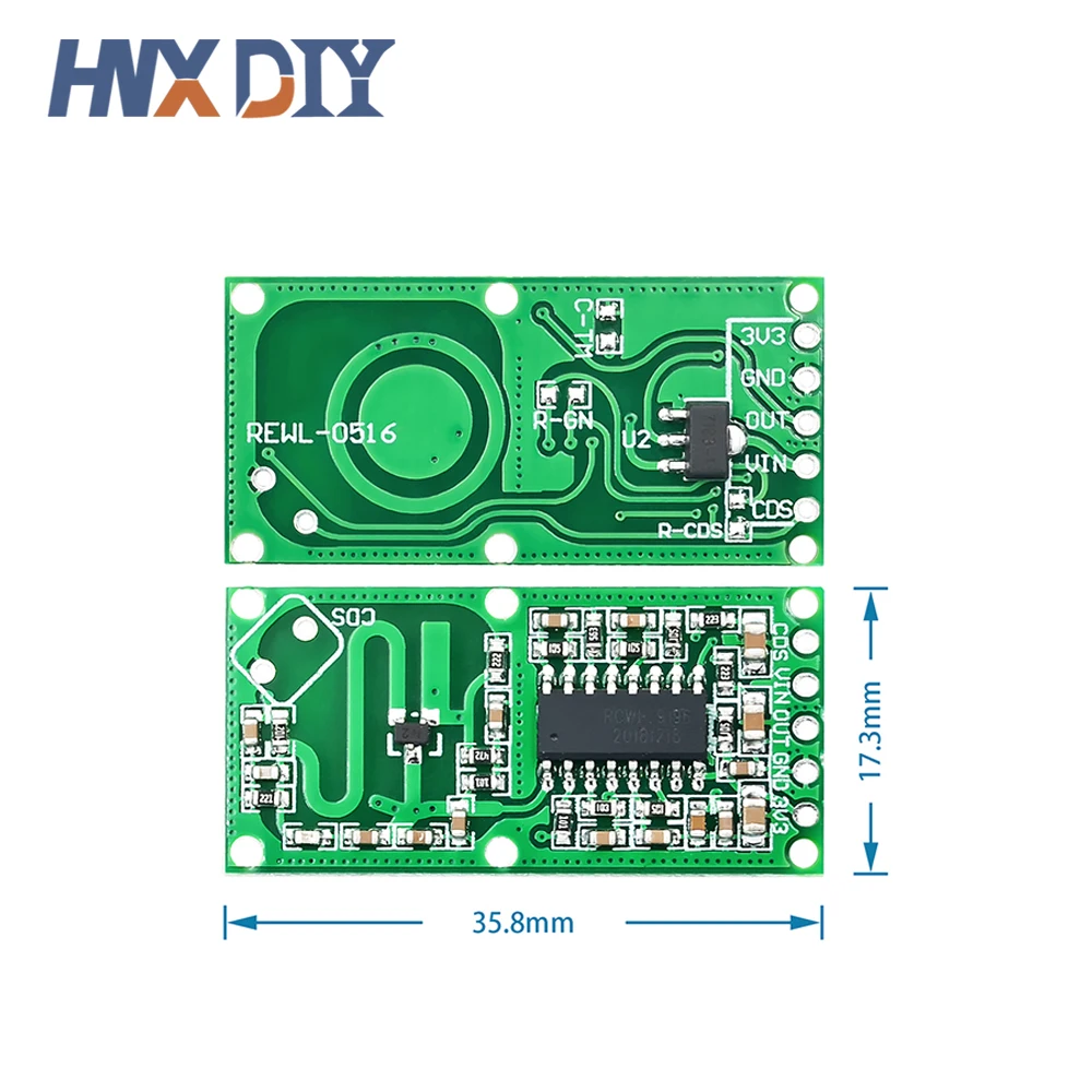 10pcs RCWL-0516 Micro Wave Radar Sensor Switch Board RCWL 0516 Microwave Human Body Induction Intelligent Module Output 3.3V