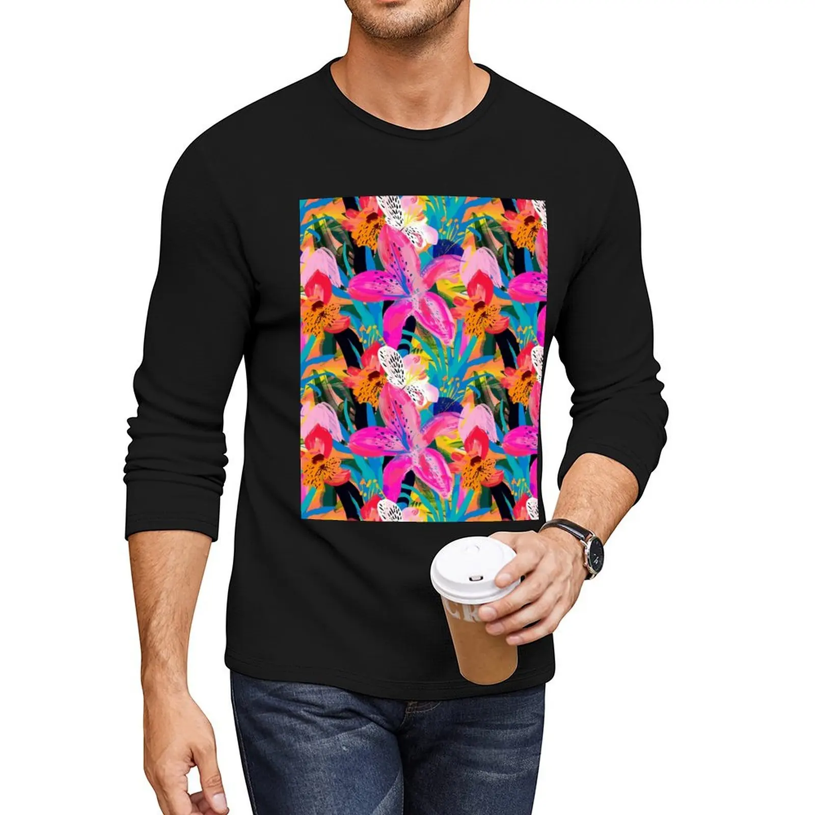 

Energy of Lilies Long T-Shirt animal print shirt for boys mens big and tall t shirts