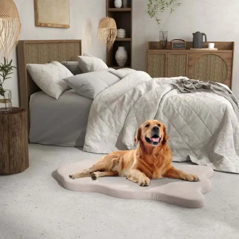 

Orthopedic Dog Bed with Memory Foam Support for Large Dogs-Beige