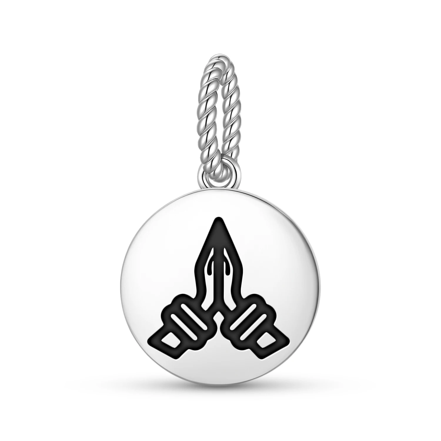 

Hindu Namaste Pendant 925 Sterling Silver Symbol Charm Bead for Women Bracelet Necklace Jewelry Popular
