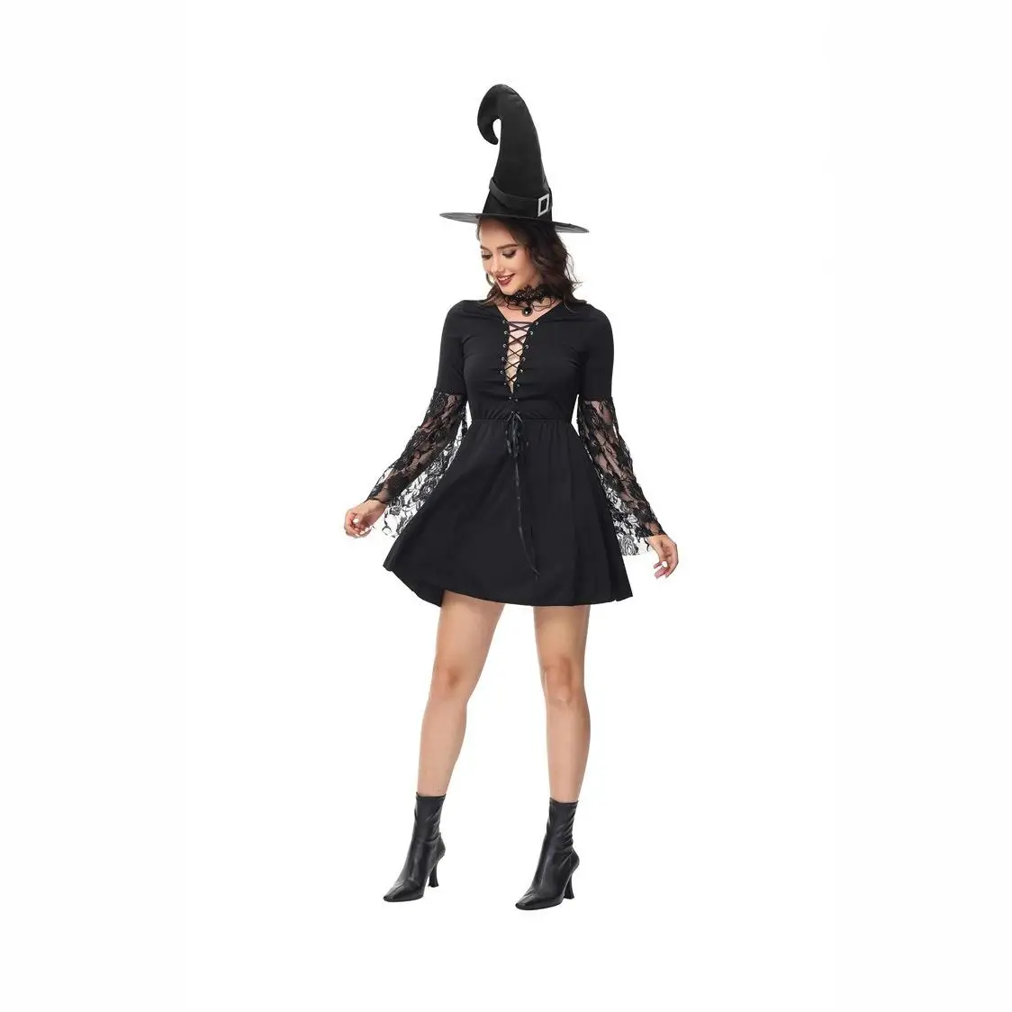

Halloween Gothic Witch Costume Role-playing Cosplay Witch Punk Wizard Magician Performance Clothes Women's Traditional Chines...