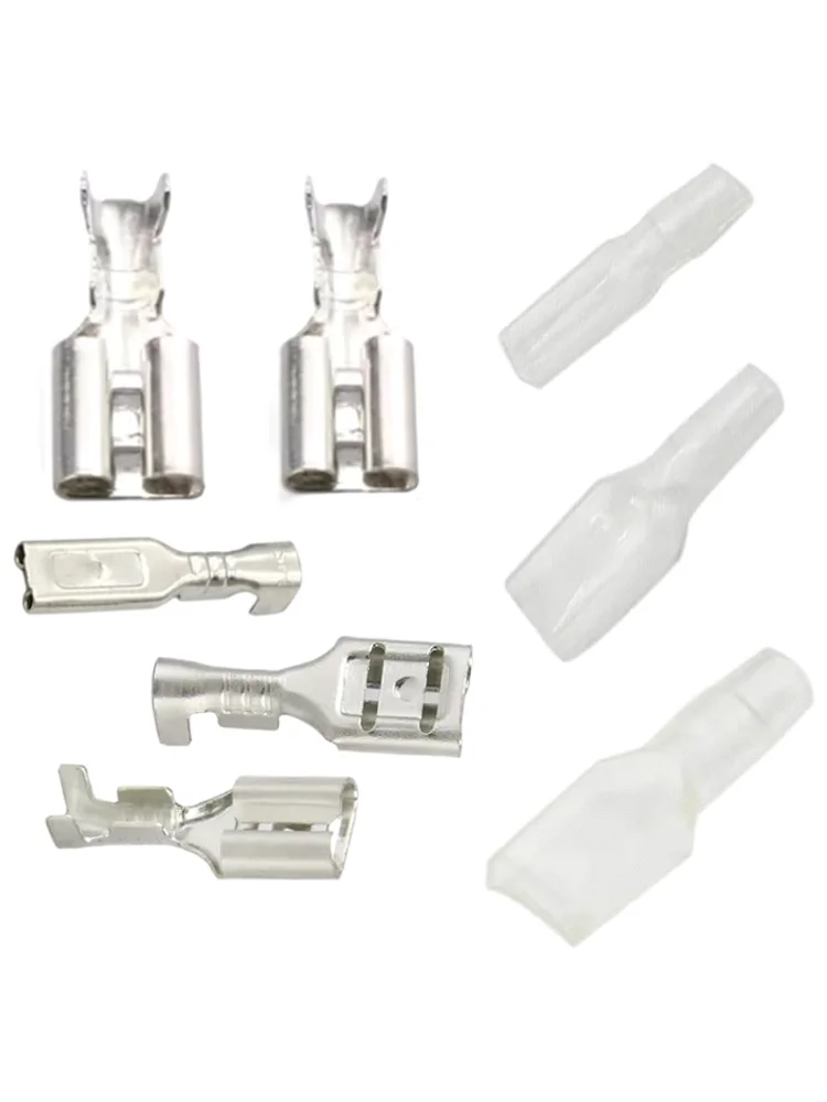 20 Sets 2.8/4.8/6.3mm Insertion Spring Terminal Connectors with sheaths Plug-in type Cold Pressed Wiring Terminals DIY Kit