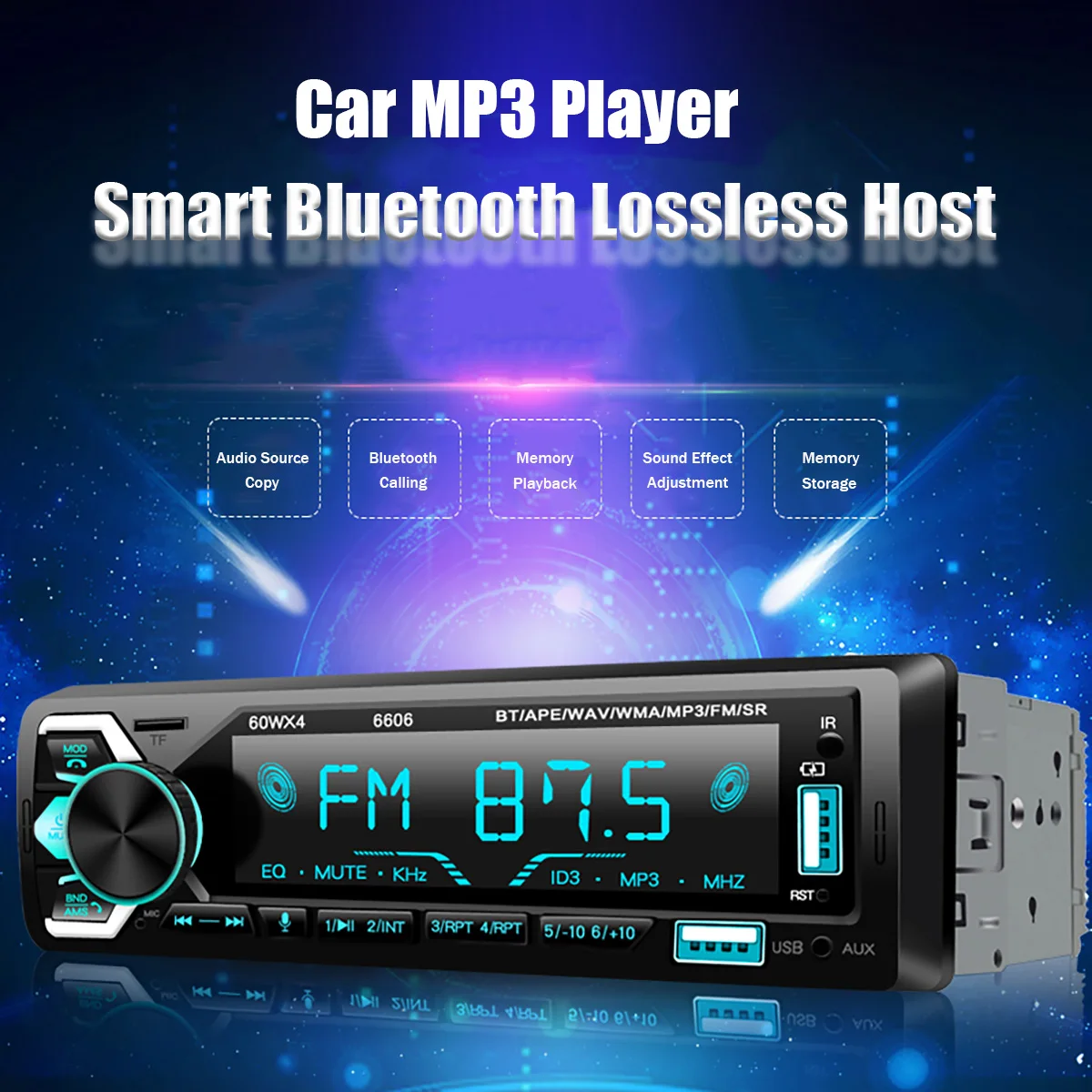 

Car MP3 Player With Remote Control Central Control Bluetooth Lossless Audio Quality Power Amplifier Automobile Supplies