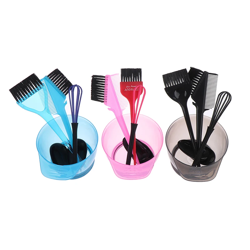 Hair Dye Color Brush Bowl Set With Ear Caps Dye Mixer Hairstyle Accessories